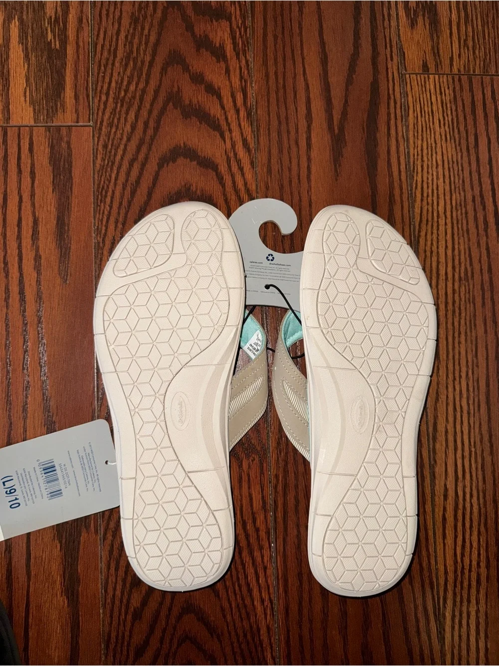 Dr. Scholl's Beige and Light Blue Women's Flip Flops